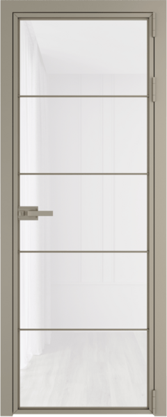 Алюминиевая дверь Profil Doors 5AX Никель матовый Белый триплекс