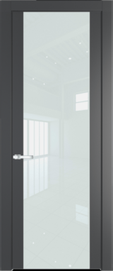 Межкомнатная дверь Profil Doors 1.7 P Lacobel Белый лак Графит (Pantone 425С)