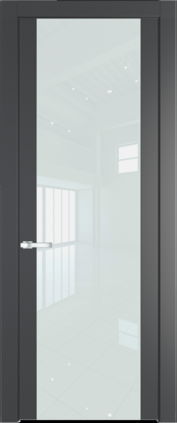 Межкомнатная дверь Profil Doors 1.7 P Lacobel Белый лак Графит (Pantone 425С)