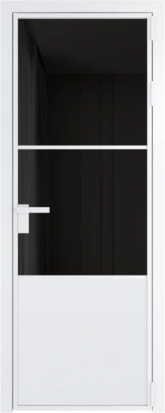Алюминиевая дверь Profil Doors 20 AG Вайт Черное тонированное