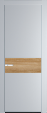Межкомнатная дверь Profil Doors 17 PE Lacobel Белый лак Лайт Грей (RAL 870-01) Серебро Дуб Карамель