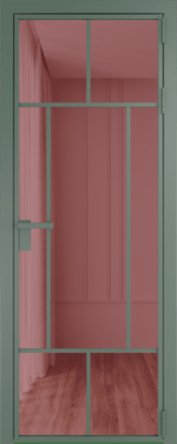 Алюминиевая дверь Profil Doors 10 AG Зеленый воск Розовое шпион