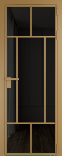 Алюминиевая дверь Profil Doors 10 AG Золото Черное тонированное