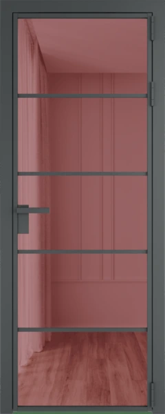 Алюминиевая дверь Profil Doors 14 AG Серая ночь Розовое шпион