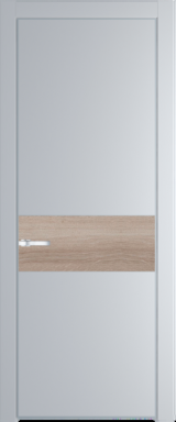 Межкомнатная дверь Profil Doors 17 PE Lacobel Белый лак Лайт Грей (RAL 870-01) Серебро Дуб Сонома