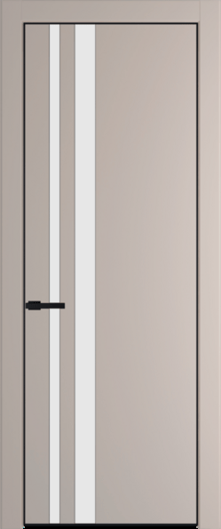 Межкомнатная дверь Profil Doors 20 PA Черный матовый RAL9005 Монохром белый просветленный Сэнд