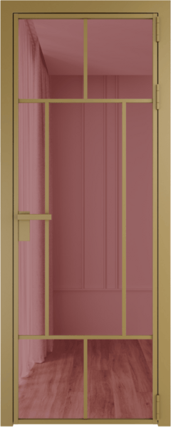 Алюминиевая дверь Profil Doors 10 AG Золото Розовое шпион
