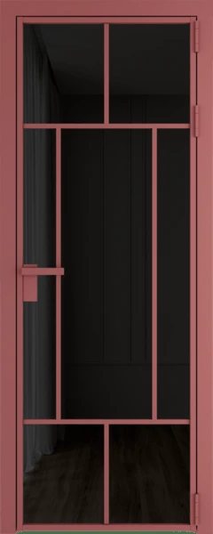 Алюминиевая дверь Profil Doors 10 AG Красный антрацит Черное тонированное