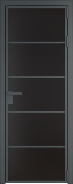 Алюминиевая дверь Profil Doors 14 AG Серая ночь Монохром черный