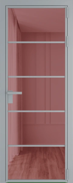 Алюминиевая дверь Profil Doors 14 AG Серебро Розовое шпион