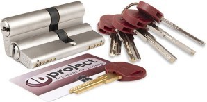 Цилиндровый Mottura (Моттура) механизм DPC1D4646 S3 (92 мм/41+10+41) САТИН.НИКЕЛЬ, 5+1кл.