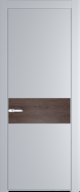 Межкомнатная дверь Profil Doors 17 PE Lacobel Белый лак Лайт Грей (RAL 870-01) Серебро Дуб Тобакко