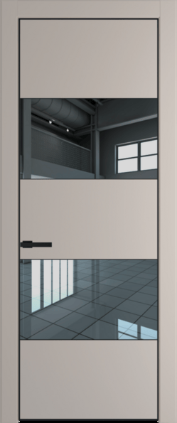 Межкомнатная дверь Profil Doors 22 PA Черный матовый RAL9005 Зеркало Сэнд