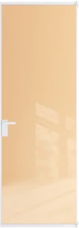 Алюминиевая дверь Profil Doors 1AT ГЛЯНЕЦ Вайт Бежевый триплекс