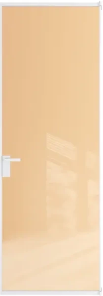 Алюминиевая дверь Profil Doors 1AT ГЛЯНЕЦ Вайт Бежевый триплекс