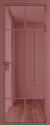 Алюминиевая дверь Profil Doors 10 AG Красный антрацит Розовое шпион
