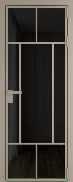 Алюминиевая дверь Profil Doors 10 AG Никель матовый Черное тонированное