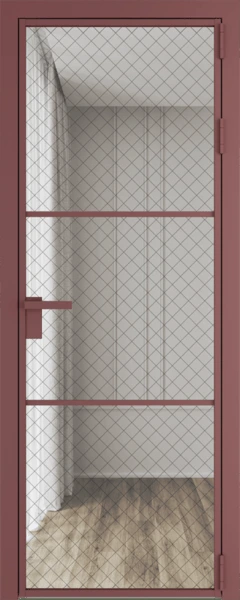 Алюминиевая дверь Profil Doors 13 AG Красный антрацит Ромб черный