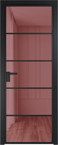 Алюминиевая дверь Profil Doors 14 AG Черный матовый Розовое шпион