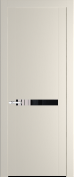 Межкомнатная дверь Profil Doors 1.4 P Lacobel Черный лак Кремовая Магнолия (RAL 120-04)