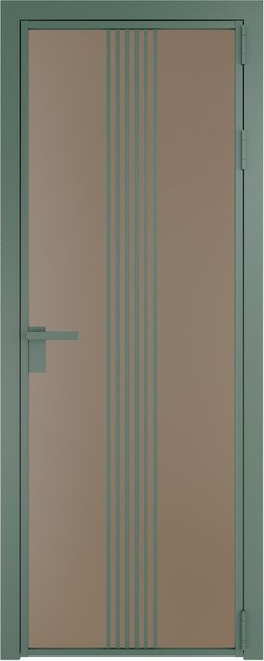 Алюминиевая дверь Profil Doors 18 AG Зеленый воск Монохром капучино