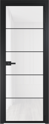 Алюминиевая дверь Profil Doors 5AX Черный матовый Белый триплекс