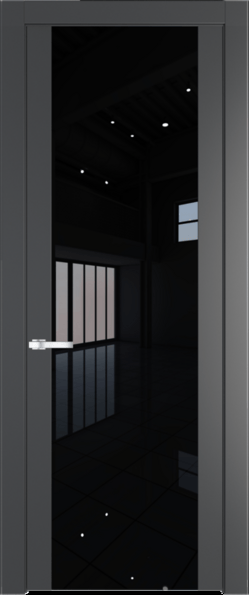 Межкомнатная дверь Profil Doors 1.7 P Lacobel Черный лак Графит (Pantone 425С)