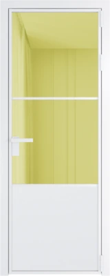 Алюминиевая дверь Profil Doors 20 AG Вайт Золотое шпион