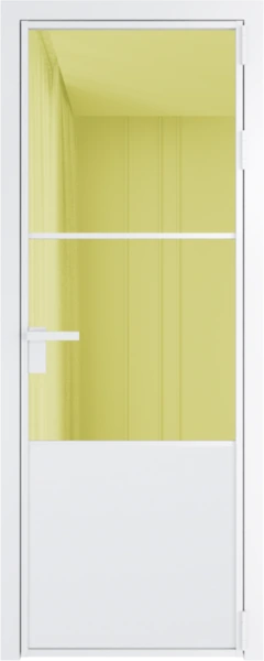 Алюминиевая дверь Profil Doors 20 AG Вайт Золотое шпион