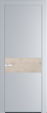 Межкомнатная дверь Profil Doors 17 PE Lacobel Белый лак Лайт Грей (RAL 870-01) Серебро Каштан светлый