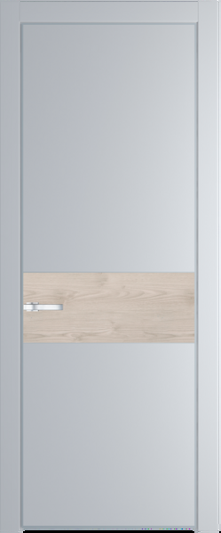 Межкомнатная дверь Profil Doors 17 PE Lacobel Белый лак Лайт Грей (RAL 870-01) Серебро Каштан светлый