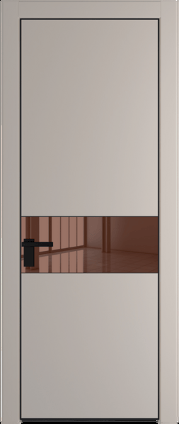 Межкомнатная дверь Profil Doors 17 PA Черный матовый RAL9005 Зеркало Bronza Сэнд