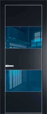 Межкомнатная дверь Profil Doors 22 PA Серебро Зеркало Blue Сэнд