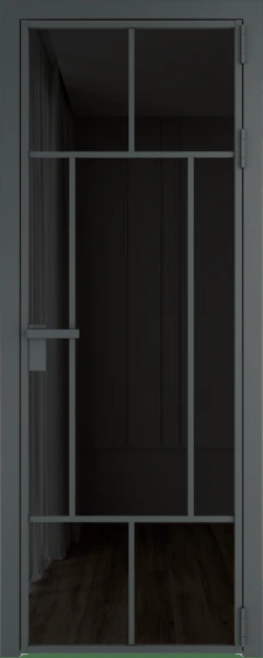 Алюминиевая дверь Profil Doors 10 AG Серая ночь Черное тонированное