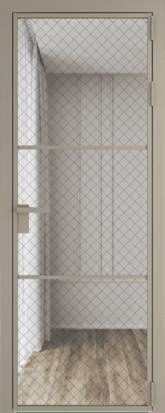 Алюминиевая дверь Profil Doors 13 AG Никель матовый Ромб черный