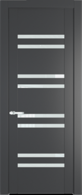 Межкомнатная дверь Profil Doors 1.6 P Белый триплекс Графит (Pantone 425С)