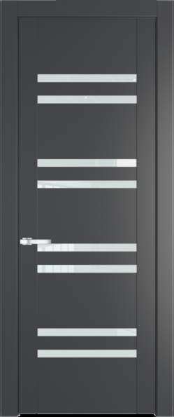 Межкомнатная дверь Profil Doors 1.6 P Белый триплекс Графит (Pantone 425С)
