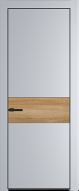 Межкомнатная дверь Profil Doors 17 PE Lacobel Белый лак Лайт Грей (RAL 870-01) Черный матовый RAL9005 Дуб Карамель
