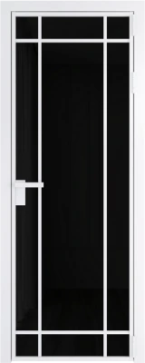 Алюминиевая дверь Profil Doors 5 AG Вайт Черный триплекс