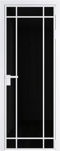 Алюминиевая дверь Profil Doors 5 AG Вайт Черный триплекс