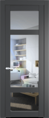 Межкомнатная дверь Profil Doors 1.3.2 PD Прозрачное Графит (Pantone 425С)
