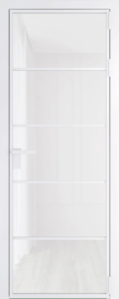 Алюминиевая дверь Profil Doors 14 AG Вайт Белый триплекс