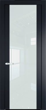 Межкомнатная дверь Profil Doors 1.7 P Lacobel Белый лак Нэви Блу (RAL 7016)