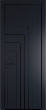 Межкомнатная дверь Profil Doors 10 PE Нэви Блу (RAL 7016) Черный матовый RAL9005