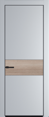 Межкомнатная дверь Profil Doors 17 PE Lacobel Белый лак Лайт Грей (RAL 870-01) Черный матовый RAL9005 Дуб Сонома