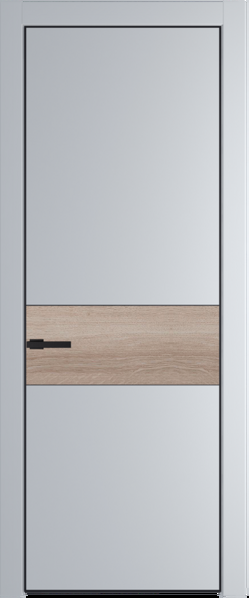 Межкомнатная дверь Profil Doors 17 PE Lacobel Белый лак Лайт Грей (RAL 870-01) Черный матовый RAL9005 Дуб Сонома