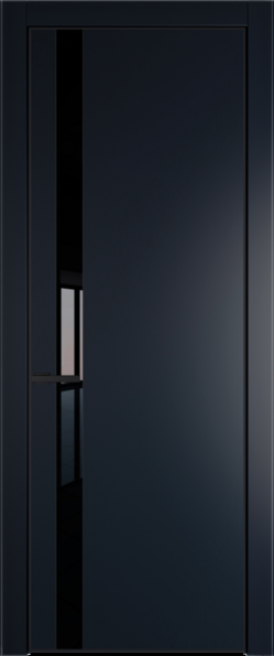Межкомнатная дверь Profil Doors Orange 18 PE.O Lacobel Черный лак Нэви Блу (RAL 7016) Черный матовый RAL9005