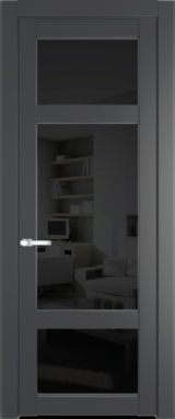 Межкомнатная дверь Profil Doors 1.3.2 PD Черное тонированное Графит (Pantone 425С)