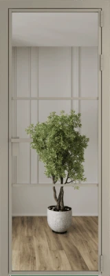 Алюминиевая дверь Profil Doors 13 AG Никель матовый Зеркало