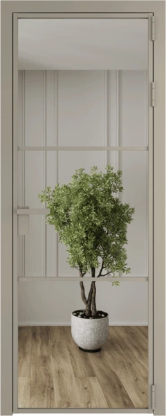 Алюминиевая дверь Profil Doors 13 AG Никель матовый Зеркало
